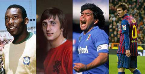 From pre-war period to the new millennium: the "top 11" football players of each generation